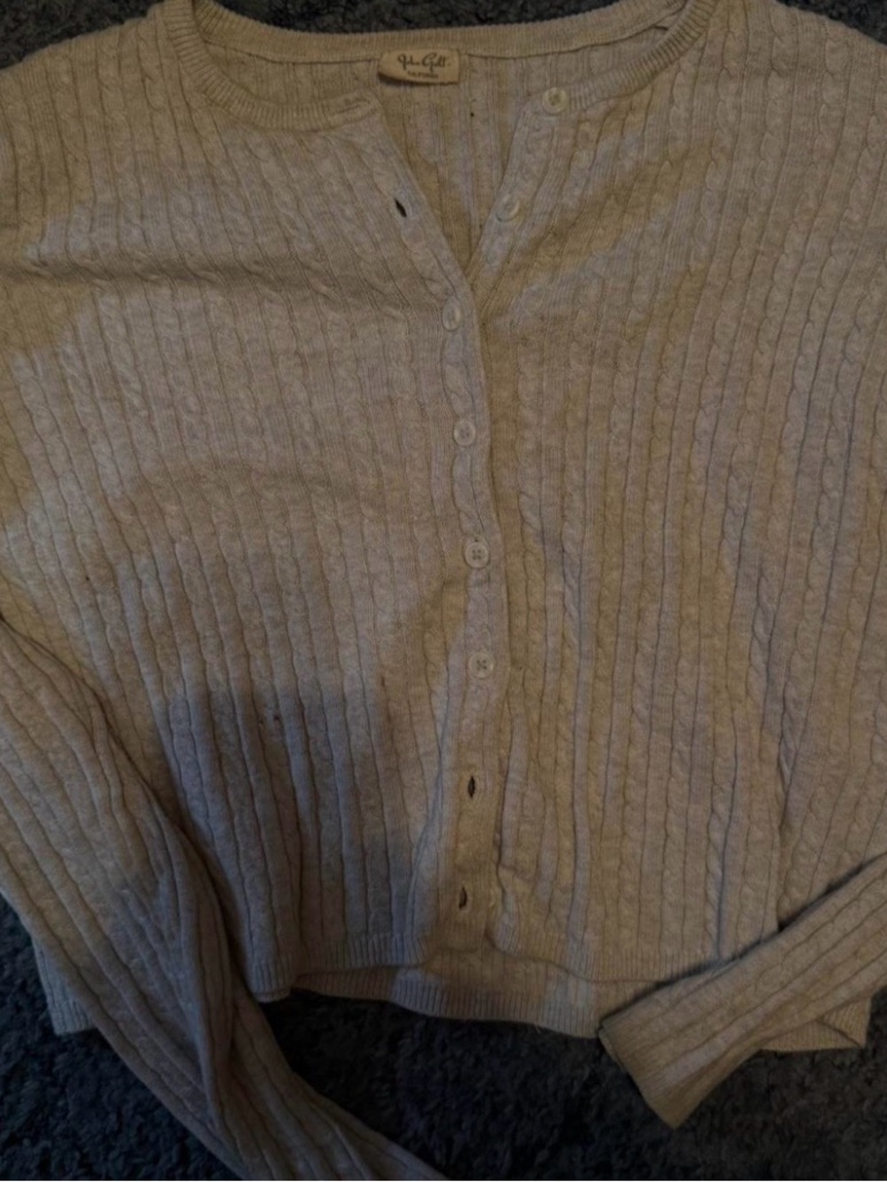 You+Gurl Beige Ribbed Button Cardigan